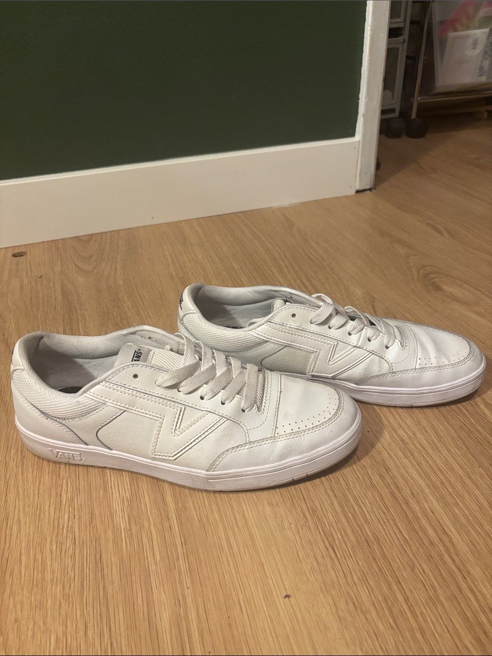 Vans All-White Low-Top Leather Sneakers
